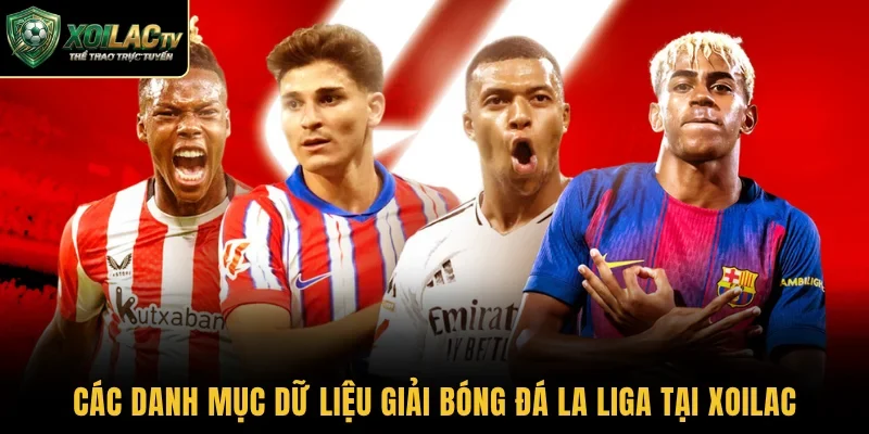 Các danh mục dữ liệu giải bóng đá La Liga tại Xoilac