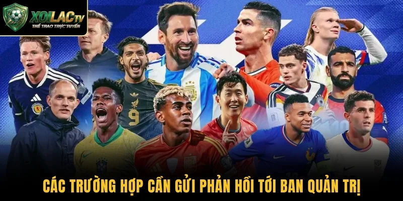 Các trường hợp cần gửi phản hồi tới ban quản trị