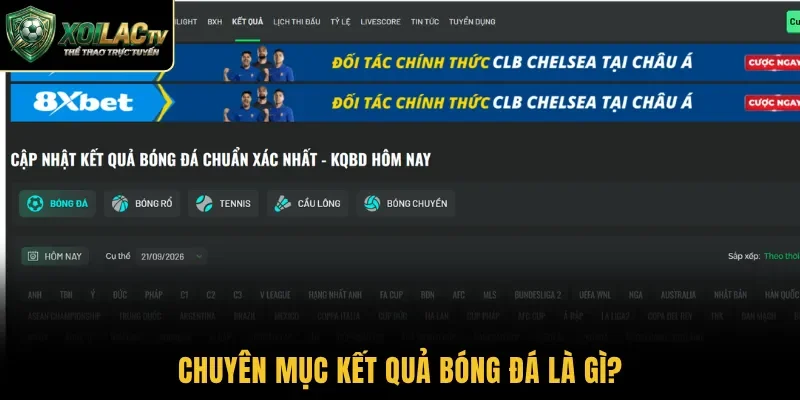 Chuyên mục kết quả bóng đá là gì? 