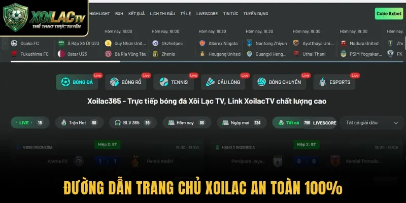Đường dẫn trang chủ Xoilac an toàn 100%