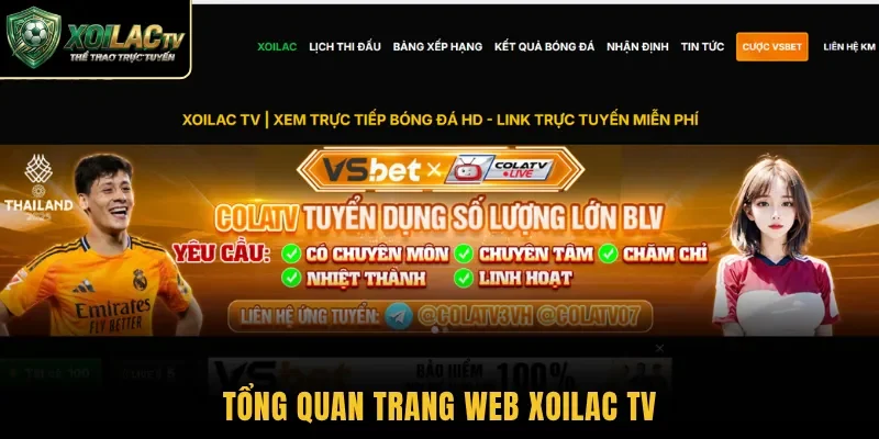 Tổng quan trang web Xoilac TV